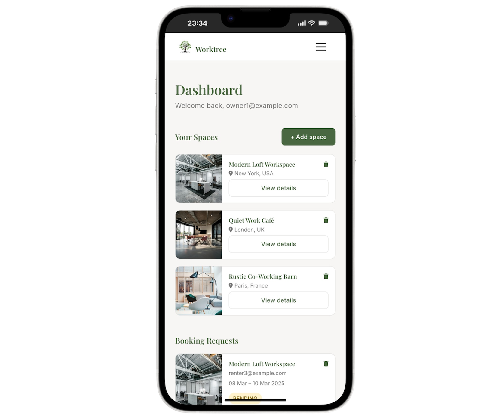 WorkTree Dashboard